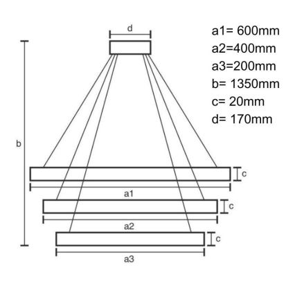LED Dimbare hanglamp aan snoer LED/90W/230V 3000-6500K + afstandsbediening