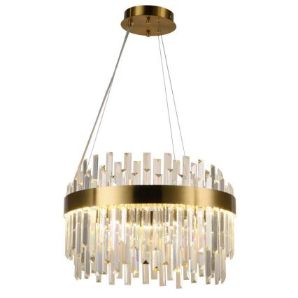 LED dimbare kristallen hanglamp aan kabel LED/70W/230V 3000-6500K goud + afstandsbediening