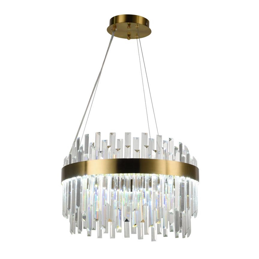 LED dimbare kristallen hanglamp aan kabel LED/70W/230V 3000-6500K goud + afstandsbediening