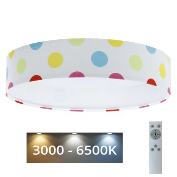LED Dimbare Kinderplafondlamp SMART GALAXY KIDS LED/24W/230V 3000-6500K kleurrijke stippen + afstandsbediening
