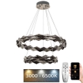 LED Dimbare kristallen hanglamp aan een snoer LED/65W/230V 3000-6500K glanzend chroom + afstandsbediening
