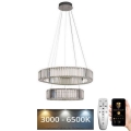 LED Dimbare kristallen hanglamp aan een snoer LED/65W/230V 3000-6500K glanzend chroom + afstandsbediening