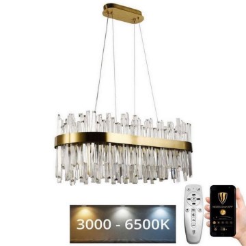 LED dimbare kristallen hanglamp aan kabel LED/90W/230V 3000-6500K + afstandsbediening