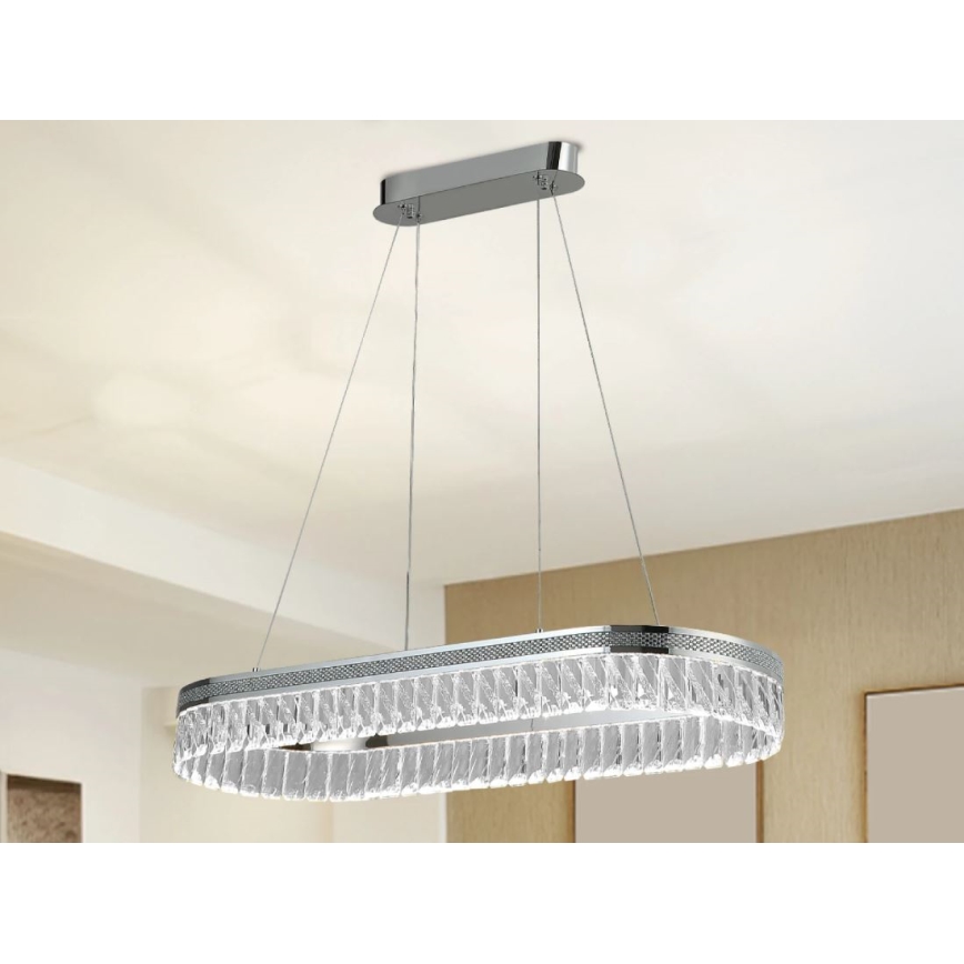 Dimbare LED-kristallen kroonluchter aan kabel THALIA LED/50W/230V 3000–6000K + afstandsbediening