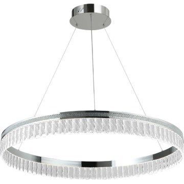 LED dimbare kristallen kroonluchter aan staalkabel THALIA LED/55W/230V 3000-6000K Ø 80 cm + afstandsbediening