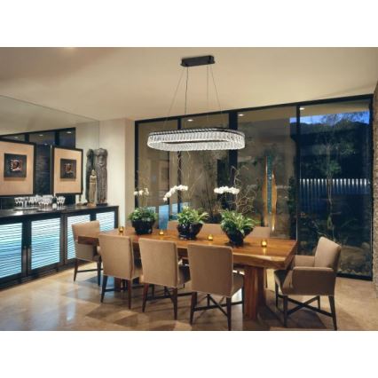 LED-dimbare kristallen kroonluchter aan kabel THALIA LED/50W/230V 3000-6000K + afstandsbediening
