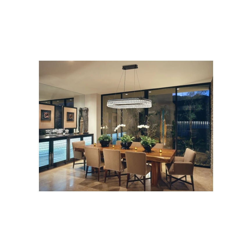 LED-dimbare kristallen kroonluchter aan kabel THALIA LED/50W/230V 3000-6000K + afstandsbediening