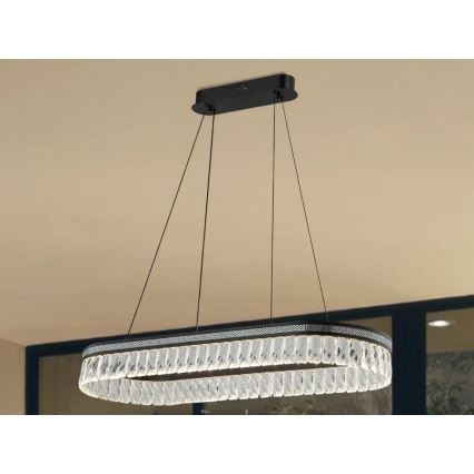LED-dimbare kristallen kroonluchter aan kabel THALIA LED/50W/230V 3000-6000K + afstandsbediening