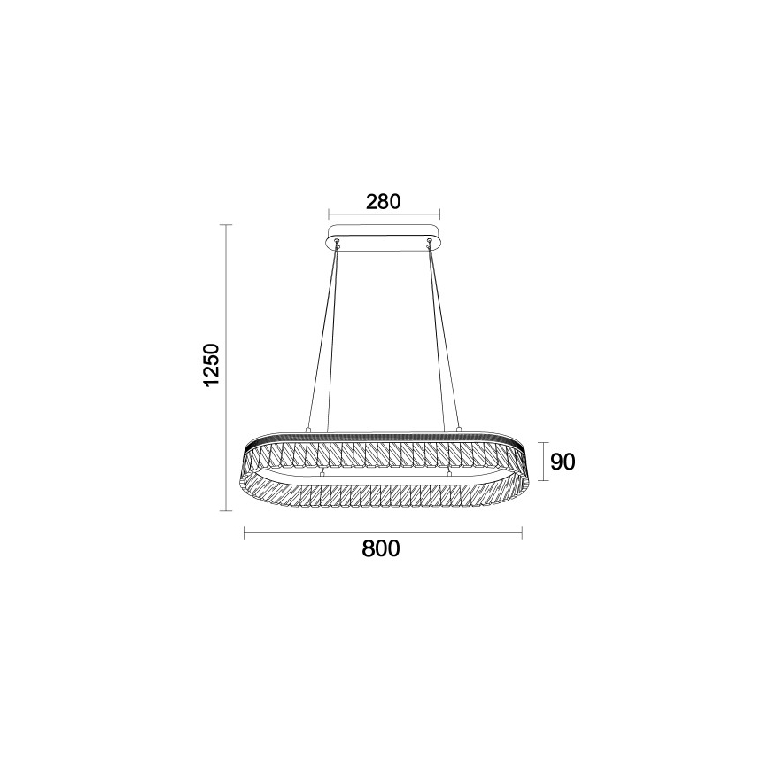LED-dimbare kristallen kroonluchter aan kabel THALIA LED/50W/230V 3000-6000K + afstandsbediening