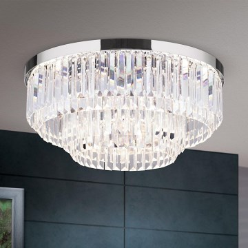 LED Dimbare kristallen plafondlamp PRISM LED/80W/230V diameter 55 cm glanzend chroom