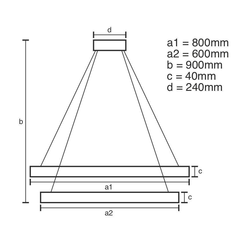 LED Dimbare kroonluchter aan een snoer LED/100W/230V 3000-6500K + afstandsbediening