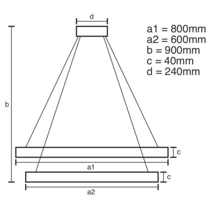 LED Dimbare kroonluchter aan een snoer LED/100W/230V 3000-6500K + afstandsbediening