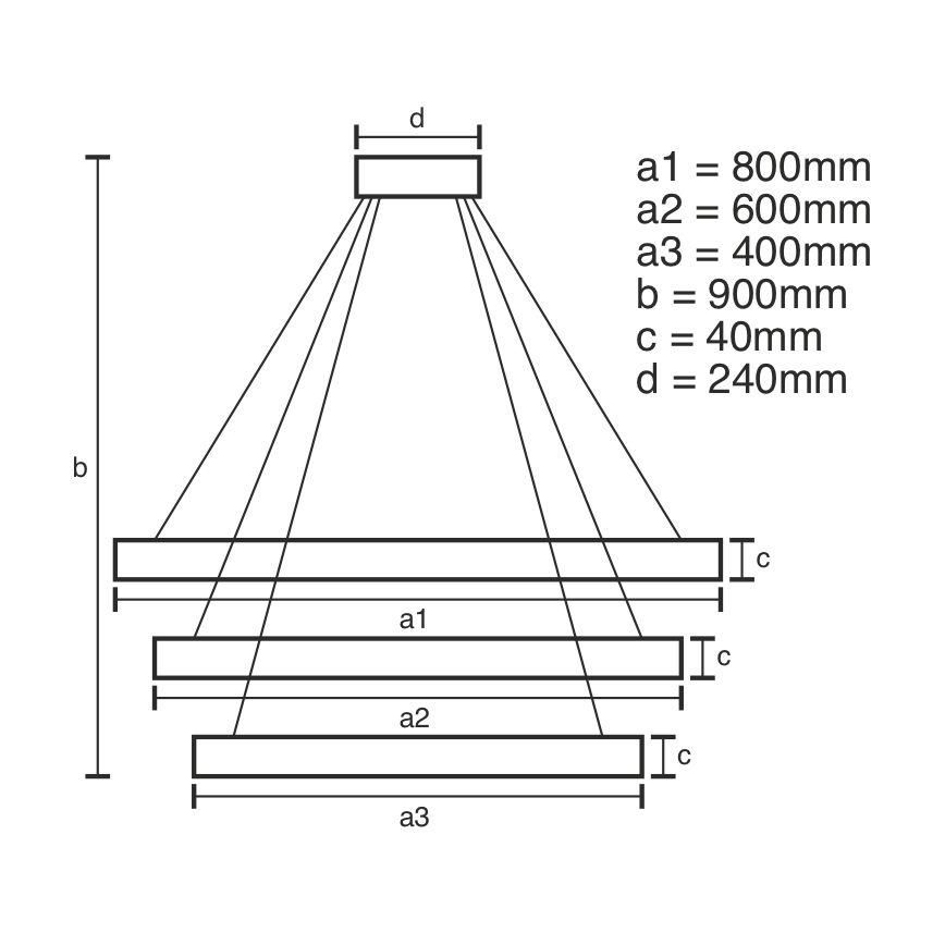 LED Dimbare kroonluchter aan een snoer LED/125W/230V 3000-6500K + afstandsbediening