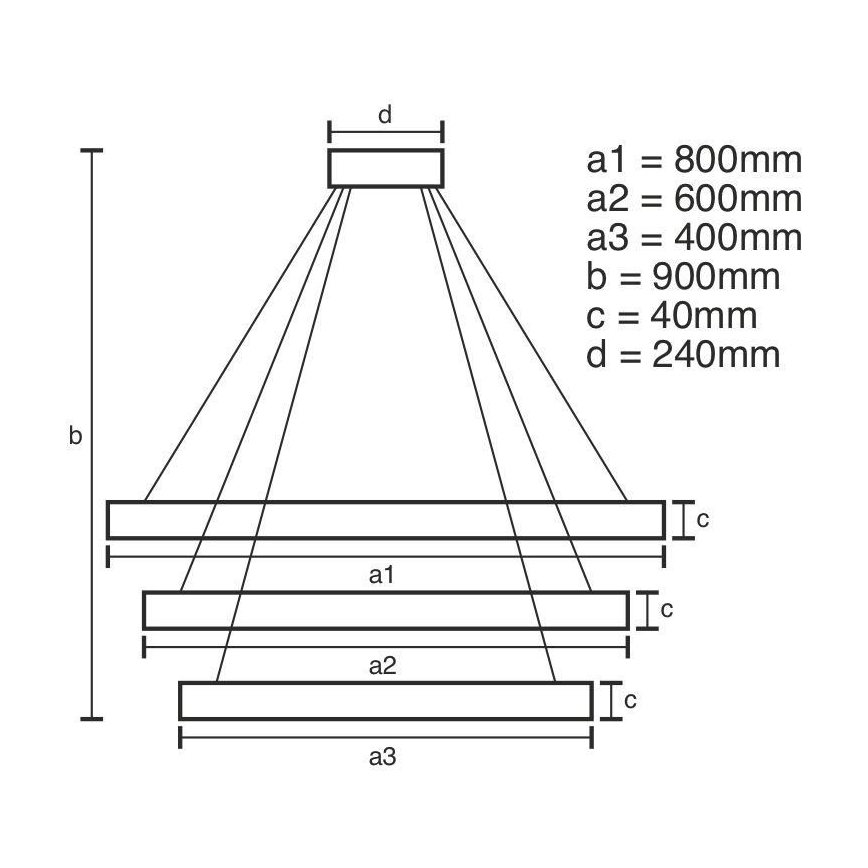 LED Dimbare kroonluchter aan een snoer LED/125W/230V 3000-6500K + afstandsbediening