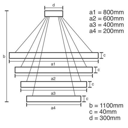 LED Dimbare kroonluchter aan een snoer LED/165W/230V 3000-6500K + afstandsbediening