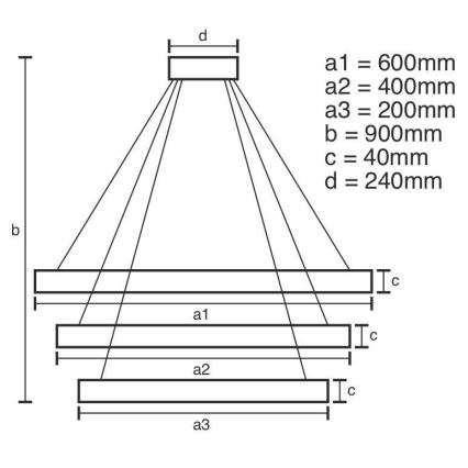 LED Dimbare kroonluchter aan een snoer LED/85W/230V 3000-6500K + afstandsbediening