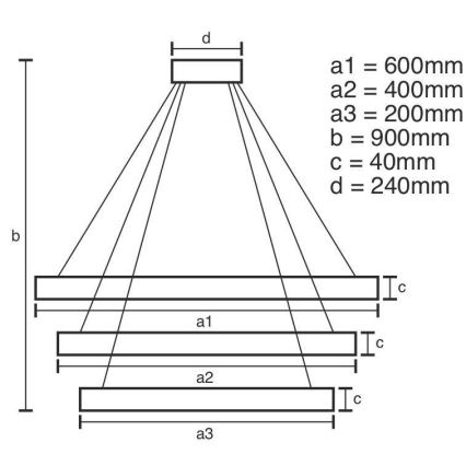 LED Dimbare kroonluchter aan een snoer LED/85W/230V 3000-6500K + afstandsbediening