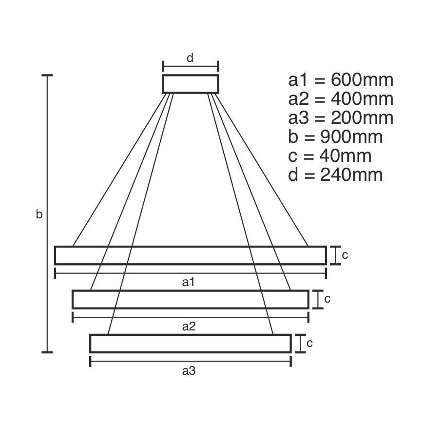 LED Dimbare kroonluchter aan een snoer LED/85W/230V 3000-6500K + afstandsbediening