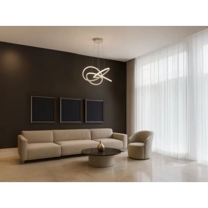 LED dimbare hanglamp aan stalen kabel LED/95W/230V 3000–6500K Ø 57 cm + afstandsbediening