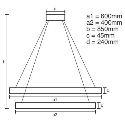 LED Dimbare kroonluchter aan snoer LED/120W/230V 3000-6500K + afstandsbediening