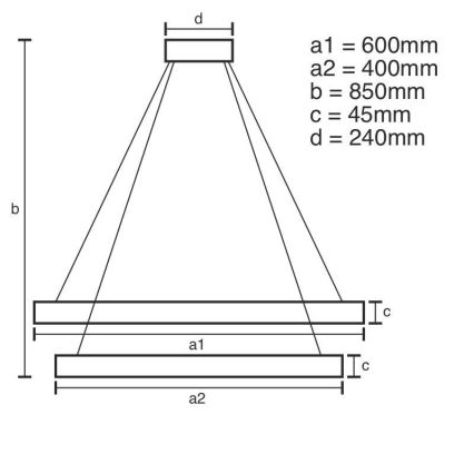 LED Dimbare kroonluchter aan snoer LED/120W/230V 3000-6500K + afstandsbediening