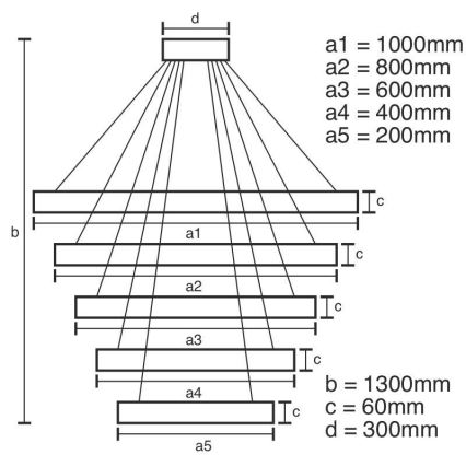 LED Dimbare kroonluchter aan snoer LED/420W/230V 3000-6500K + afstandsbediening