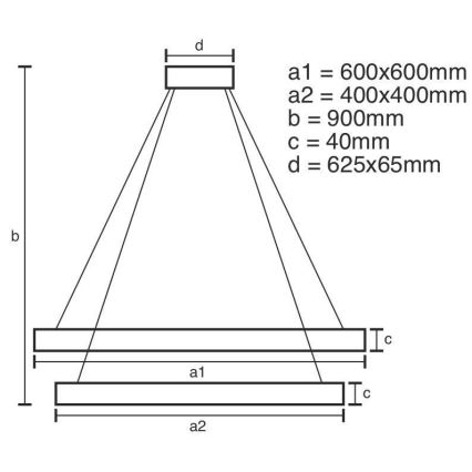 LED Dimbare kroonluchter aan snoer LED/90W/230V 3000-6500K + afstandsbediening