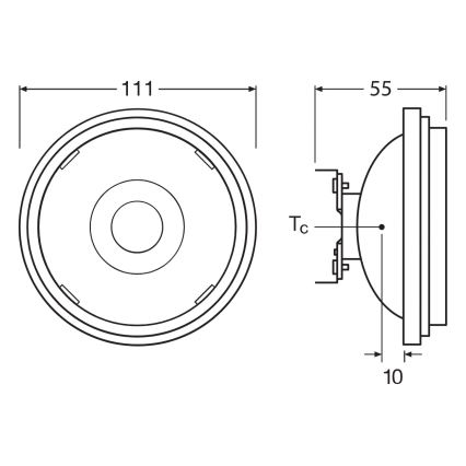LED dimbare lamp AR111 G53/13,5W/12V 2700K 24° CRI 97 - Ledvance