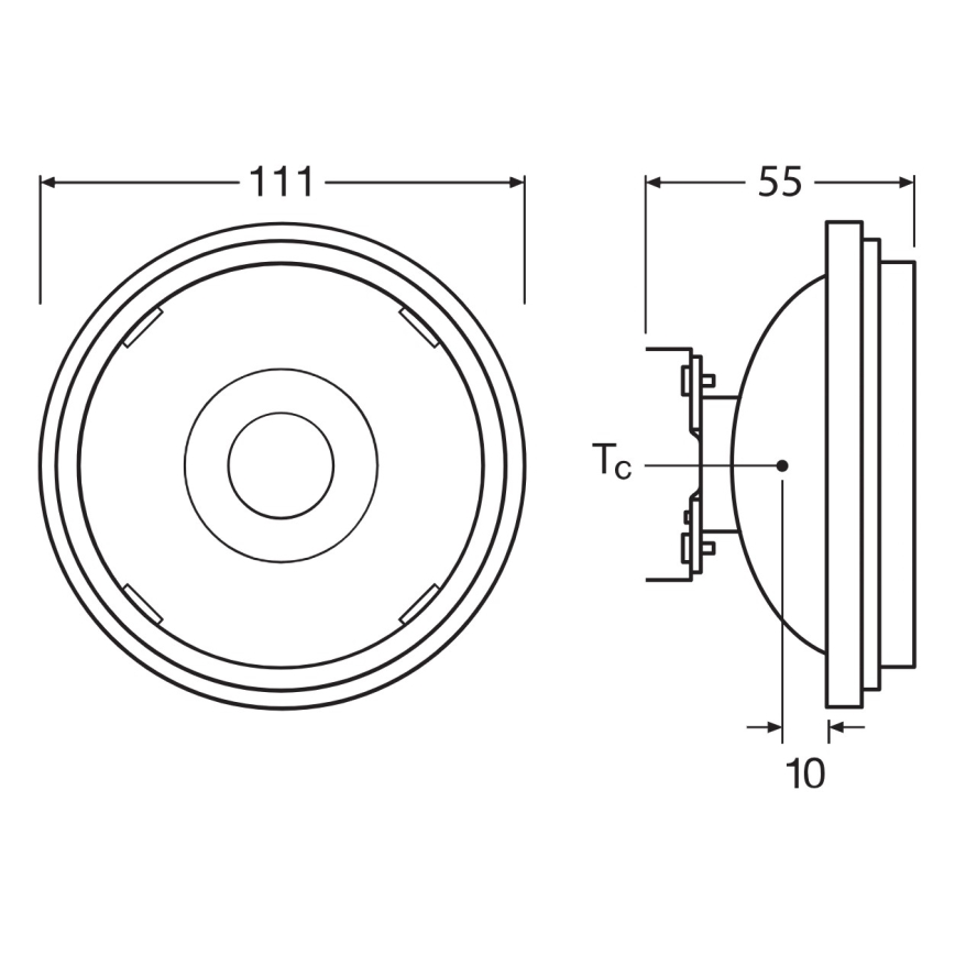 LED dimbare lamp AR111 G53/13,5W/12V 2700K 24° CRI 97 - Ledvance