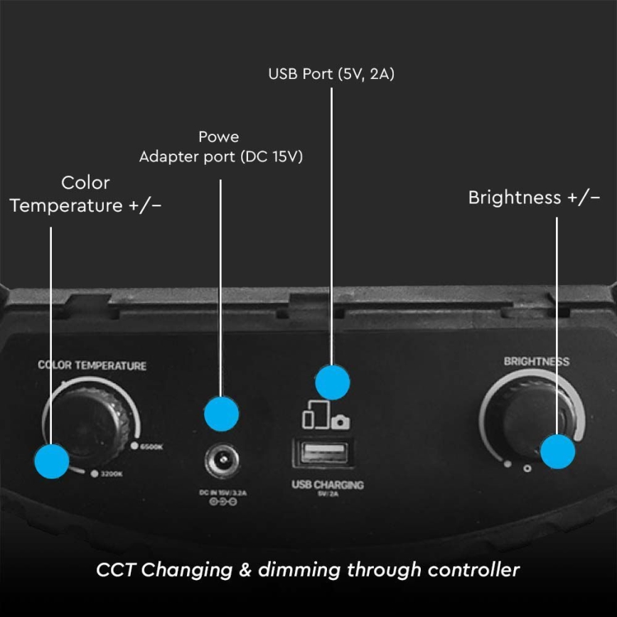 LED Dimbare lamp met een standaard en houder voor vloggen LED/55W/230V CRI 90 + afstandsbediening