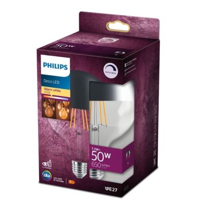 LED dimbare lamp met spiegelbol DECO Philips G125 E27/7,2W/230V 2700K