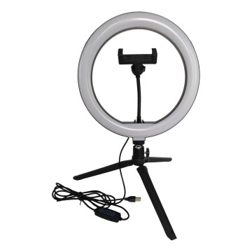 LED Dimbare lamp met statief en houder voor vloggen LED/10W/5V 2700-6500K