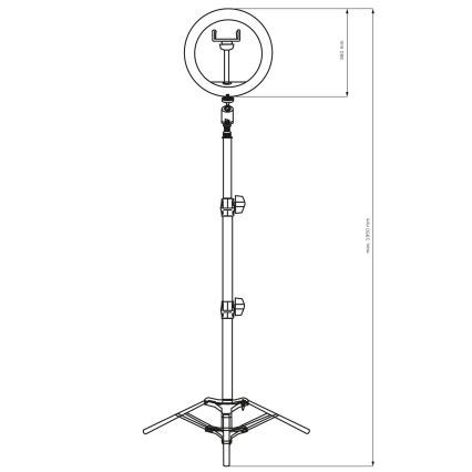 LED Dimbare lamp met statief en houder voor vloggen LED/15W/5V 2700-6500K
