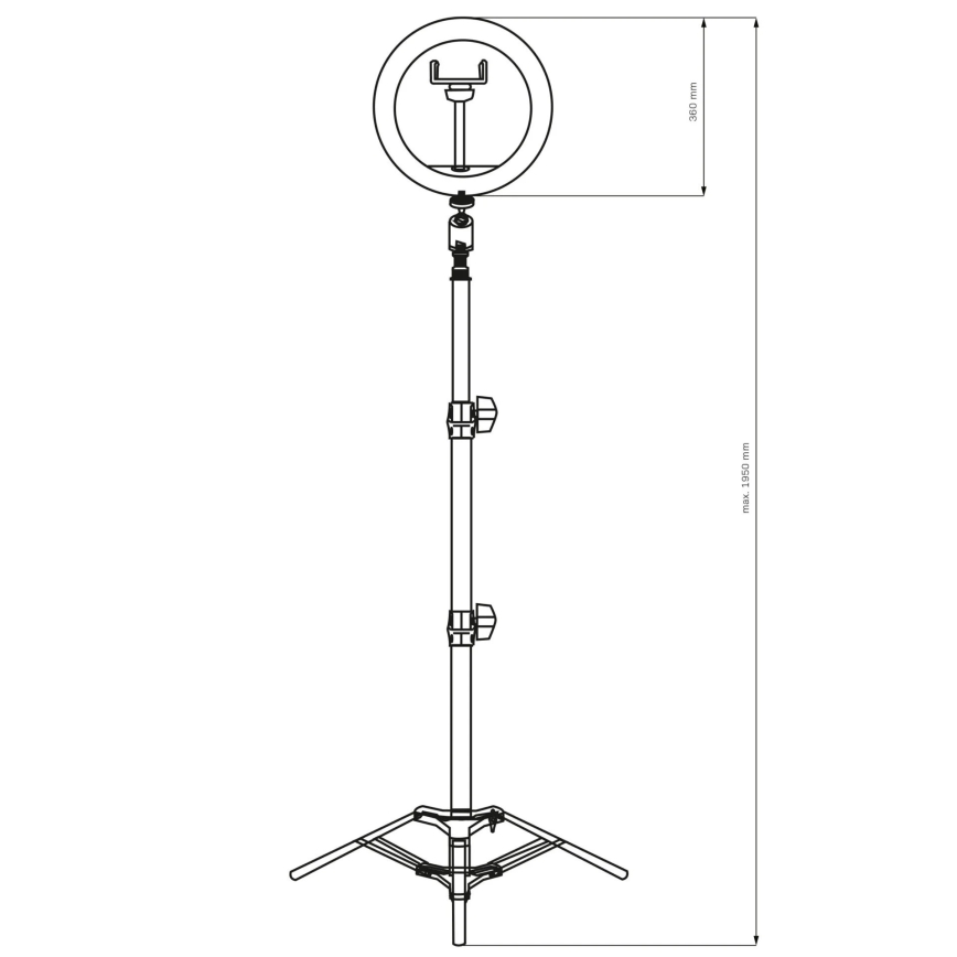 LED Dimbare lamp met statief en houder voor vloggen LED/15W/5V 2700-6500K
