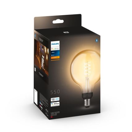 LED Dimbare lamp Philips Hue WHITE FILAMENT G125 E27/7W/230V 2100K