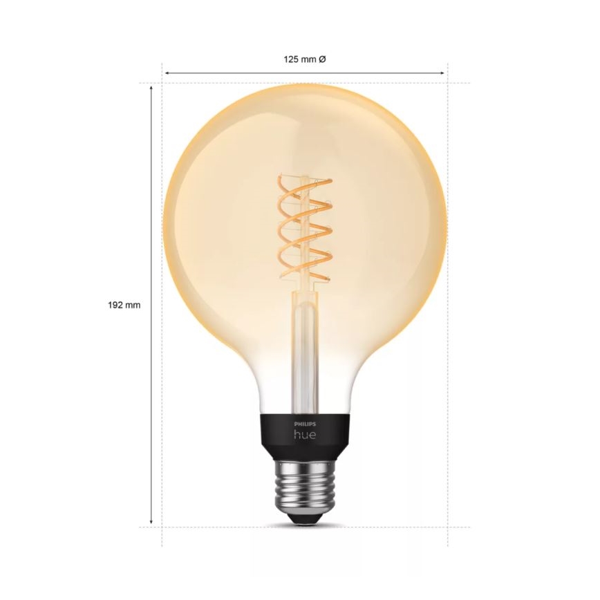 LED Dimbare lamp Philips Hue WHITE FILAMENT G125 E27/7W/230V 2100K