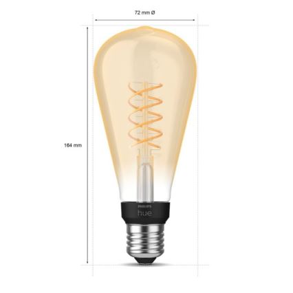 LED Dimbare lamp Philips Hue WHITE FILAMENT ST72 E27/7W/230V 2100K