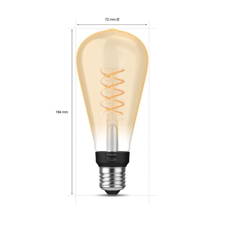LED Dimbare lamp Philips Hue WHITE FILAMENT ST72 E27/7W/230V 2100K