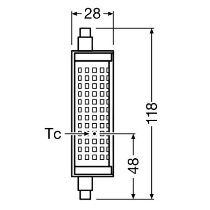 LED Dimbare lamp R7s/18,2W/230V 2700K 118 mm - Osram