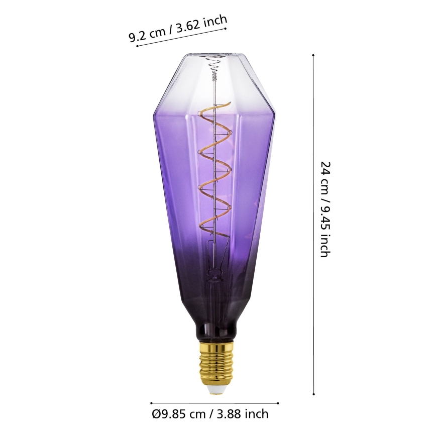 LED-dimbare lamp VINTAGE E27/4W/230V 1800K paars - Eglo 110237