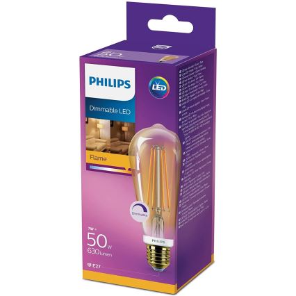 LED Dimbare Lamp  VINTAGE Philips E27/7W/230V 2000K