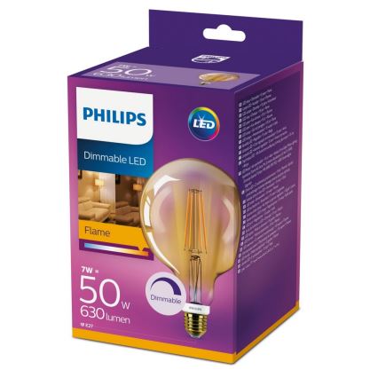 LED Dimbare Lamp  VINTAGE Philips E27/7W/230V 2000K