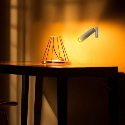 LED Dimbare magnetische oplaadbare bureaulamp 3-in-1 LED/3W/5V 4000K 1500 mAh wit