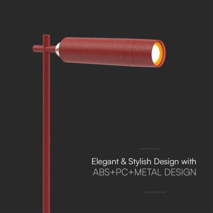 LED Dimbare magnetische oplaadbare bureaulamp 3-in-1 LED/3W/5V 4000K 1500 mAh rood