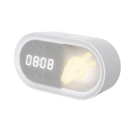 LED Dimbare nachtlamp met wekker BUNNY LED/1,2W/5V 3000K