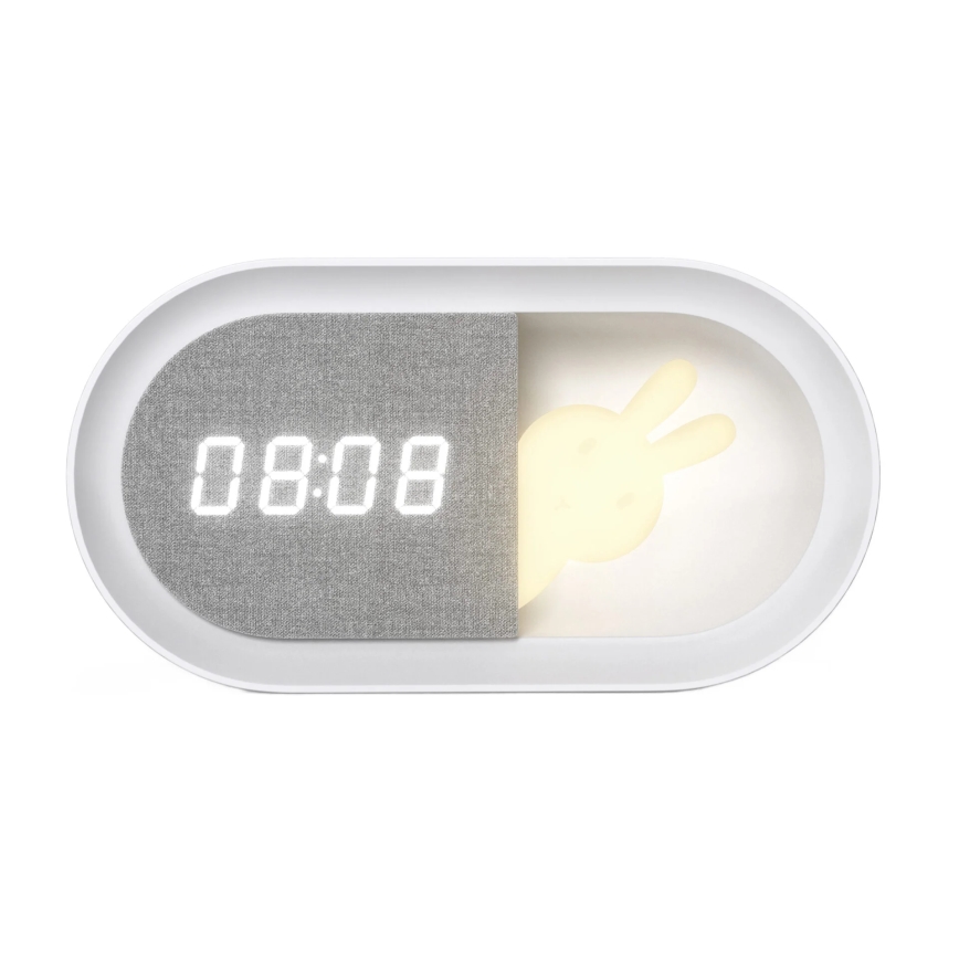 LED Dimbare nachtlamp met wekker BUNNY LED/1,2W/5V 3000K