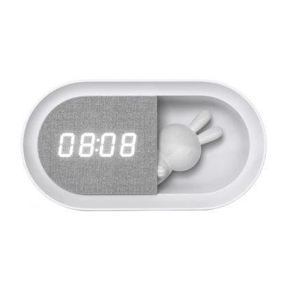 LED Dimbare nachtlamp met wekker BUNNY LED/1,2W/5V 3000K