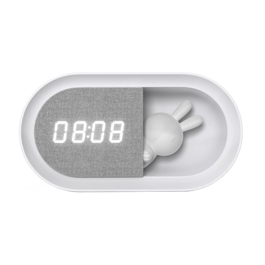 LED Dimbare nachtlamp met wekker BUNNY LED/1,2W/5V 3000K