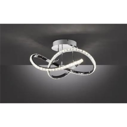 LED dimbare opbouwkroonluchter ABRO LED/26W/230V glanzend chroom