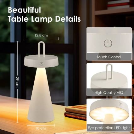 Dimbare oplaadbare LED-buitentafellamp met aanraakbediening HALO LED/1,5W/3,7V 3000 mAh IP44 grijs